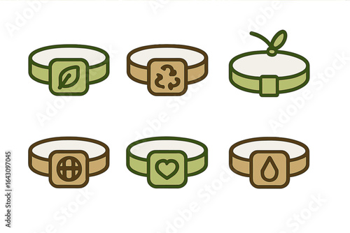 Unique collection of eco-friendly wristbands designed for sustainability awareness and environmental impact