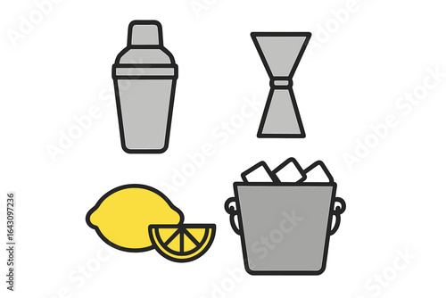 Mixing cocktails with fresh ingredients and essential tools for a refreshing drink creation