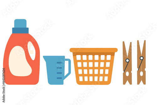 Laundry supplies arranged neatly for a productive wash day at home