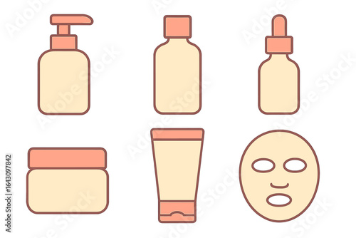 Collection of skincare products and tools displayed on a clean background showcasing beauty routines and self-care practices
