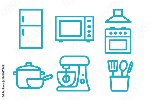 Kitchen appliances and utensils for efficient cooking and food preparation in a modern home kitchen