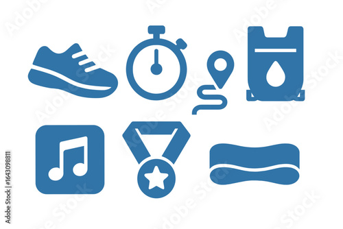 Icons representing sports and fitness activities in a creative layout for promoting an active lifestyle and wellness