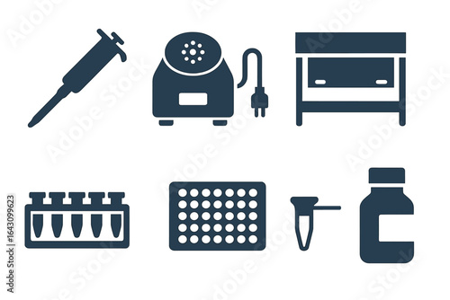 Instruments and equipment used in laboratory for scientific research and experiments