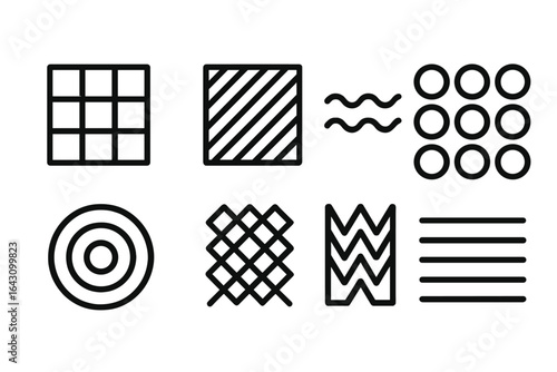 Geometric patterns in simple black line design for artistic inspiration and creativity enhancement