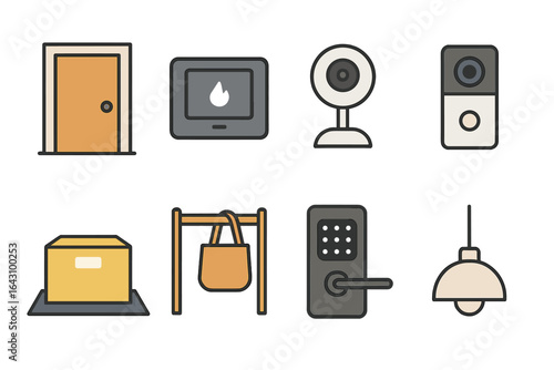 Different home automation devices on display showing modern technology for convenience and security
