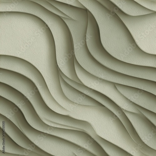 Elegant sage green sand texture with seamless waves creates soothing background atmosphere