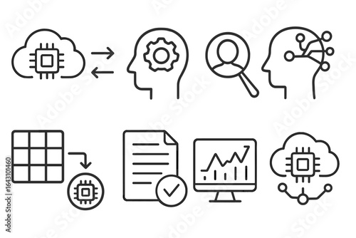 Technology concepts illustrating cloud computing, data processing, and analytics for modern applications in a digital environment