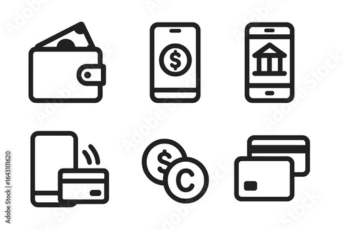 Digital payment methods showcase modern financial transactions with mobile wallets and credit cards