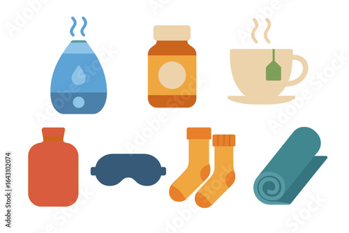 Cozy relaxation essentials for a comfortable evening at home during winter or rainy days