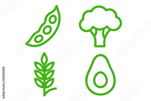 Different green vegetables and legumes displayed in a simple graphic design for healthy eating inspiration and nutrition awareness