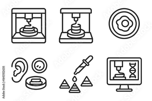 3D printing process showing diverse applications including food, medical, and scientific uses