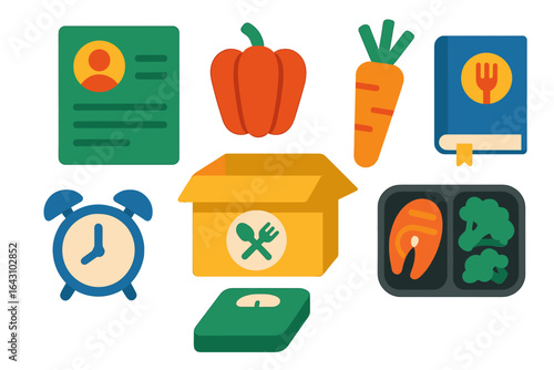 Exploring nutrition with colorful ingredients and meal planning tools for healthy living