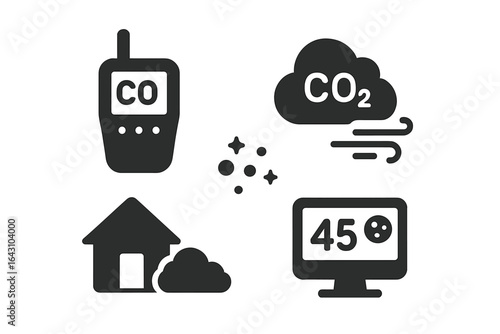 Monitoring indoor air quality with CO2 detector and temperature display during home assessment