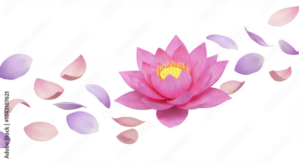 Obraz premium Pink lotus flower petals floating