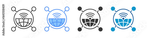 Wireless Connection Icon Set Multiple Style Collection