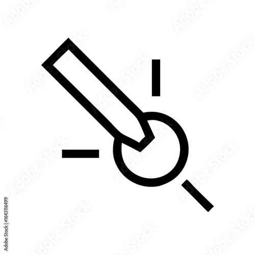 Engraved tool mark icon design.