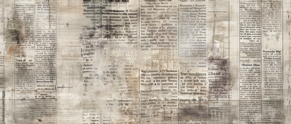 Obraz premium Old grunge vintage unreadable paper texture Newspaper background dirty wallpaper.