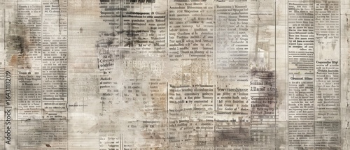 Old grunge vintage unreadable paper texture Newspaper background dirty wallpaper.