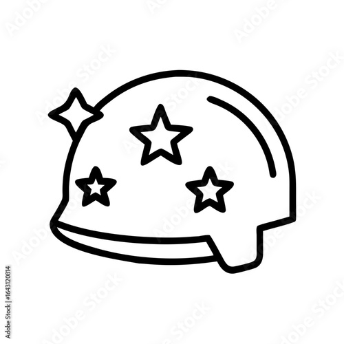 Helmet stars icon design.