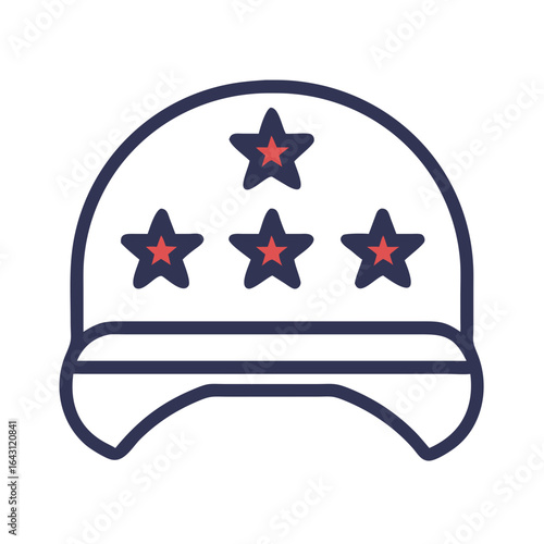 Helmet stars icon design.