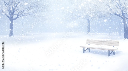 Wallpaper Mural Winter park scene with snowfall Torontodigital.ca