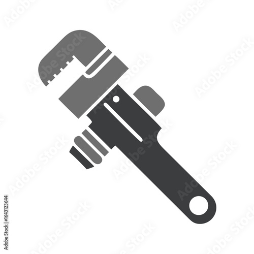 Large pipe wrench icon design.