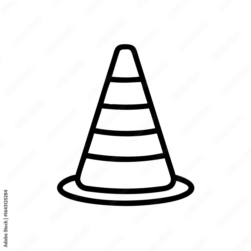 Fototapeta premium Orange traffic cone icon design.