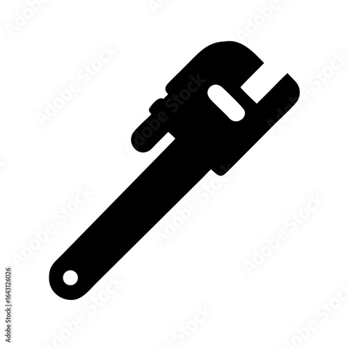 Pipe wrench icon design.
