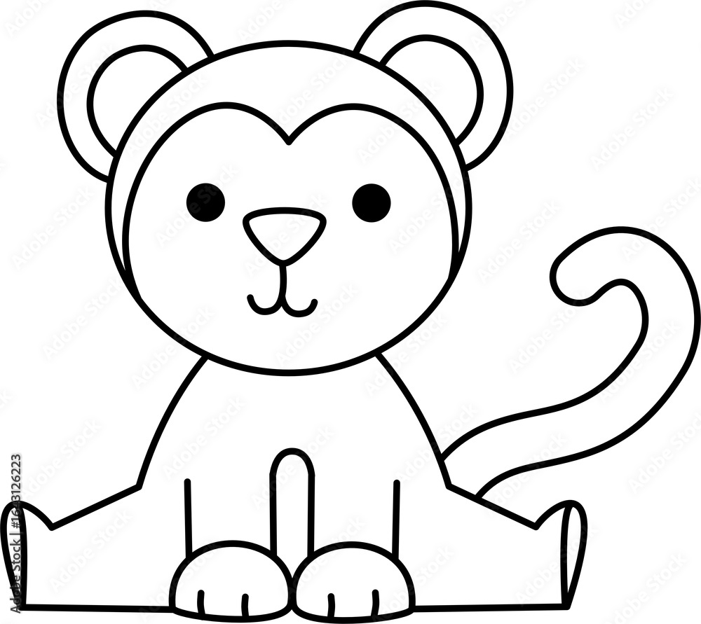 Obraz premium Monkey Outline Coloring