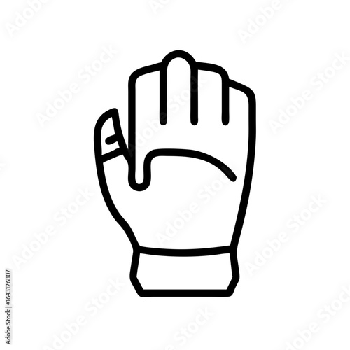 Protective steel glove icon design.