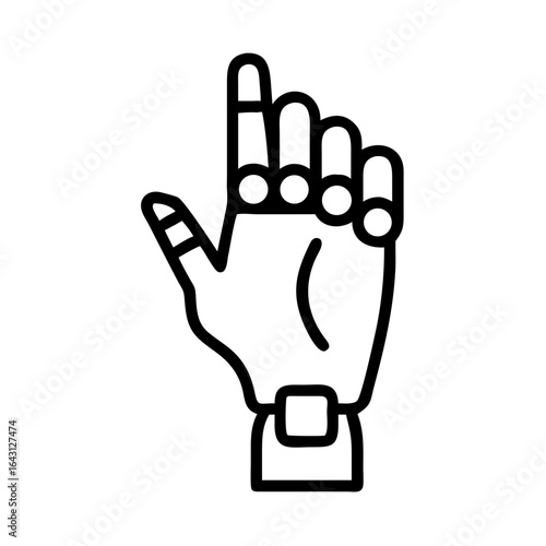 Robotic hand icon design.