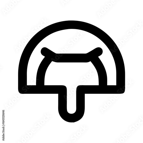 Simple helmet symbol icon design.