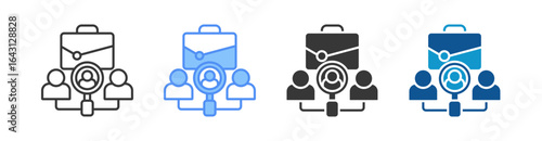Job Seeker Icon Set Multiple Style Collection