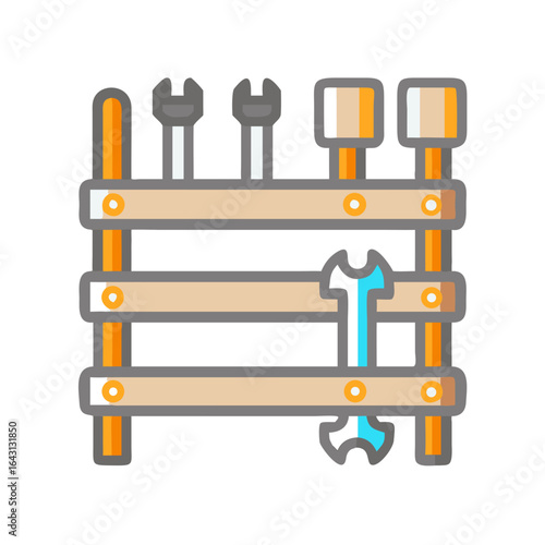 Tool rack icon design.