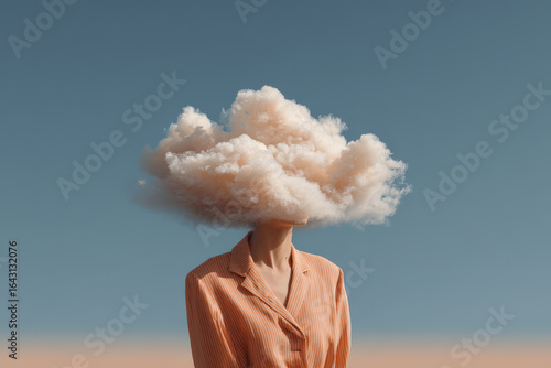 above person head individual climate clouds uniquely represent their emotions and thoughts