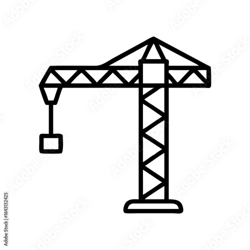 Tower construction crane icon design.