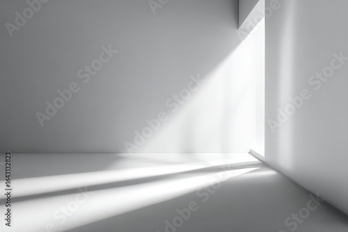 Wallpaper Mural Light streaming through an empty white room creates an abstract atmosphere with soft shadows and gentle gradients in a minimalistic setting Torontodigital.ca