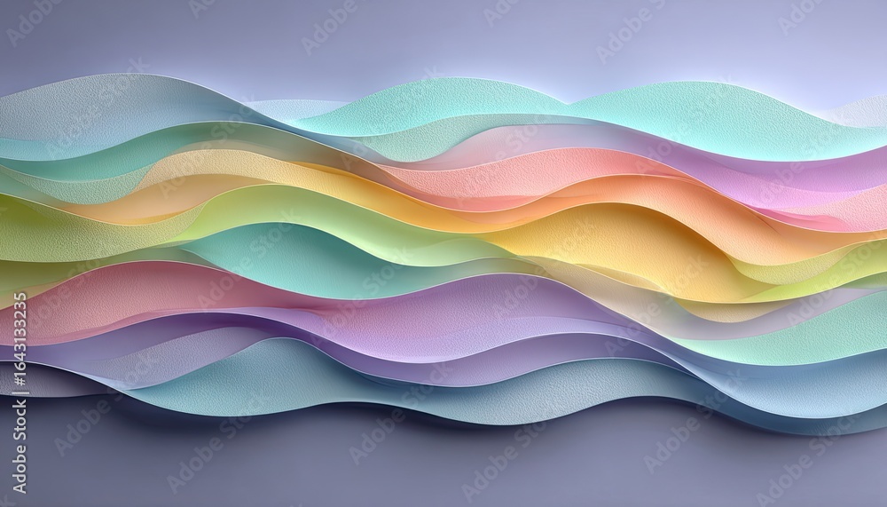Obraz premium Colorful wavy layered shapes