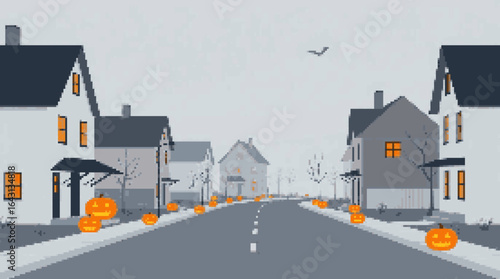 Charming Halloween Evening in a Quiet Neighborhood
