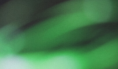 Green shape on grainy textured grunge black backdrop, abstract glowing dynamic noise texture background