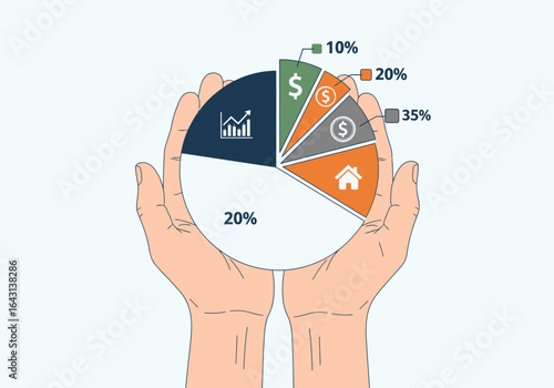 Pie Chart in Hands Investment Allocation and Portfolio Management