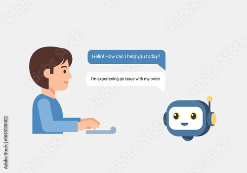 Customer Service Chatbot A User Interacting with an AI Assistant for Order Issues