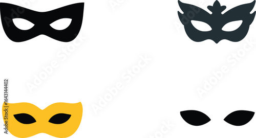 Colorful venetian masquerade masks EPS