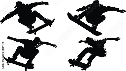 Skateboarders Silhouettes, Extreme Sport EPS