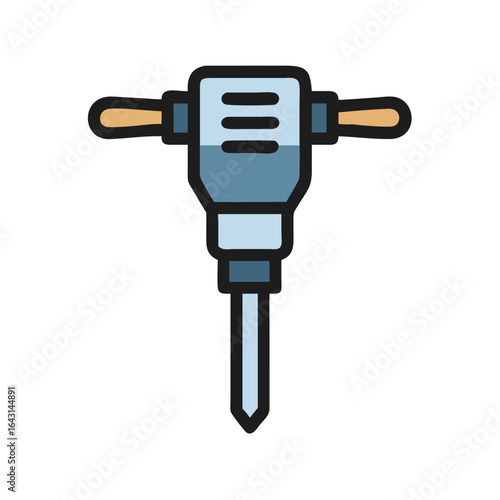 Vibrating jackhammer tool icon design.