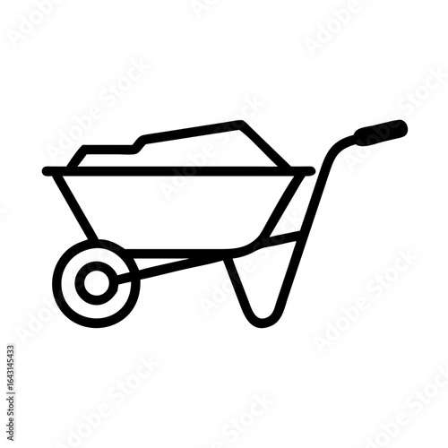 Wheelbarrow icon design.