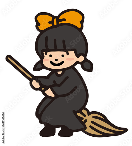 ハロウィンの仮装をしているこどものイラスト　ドラキュラ