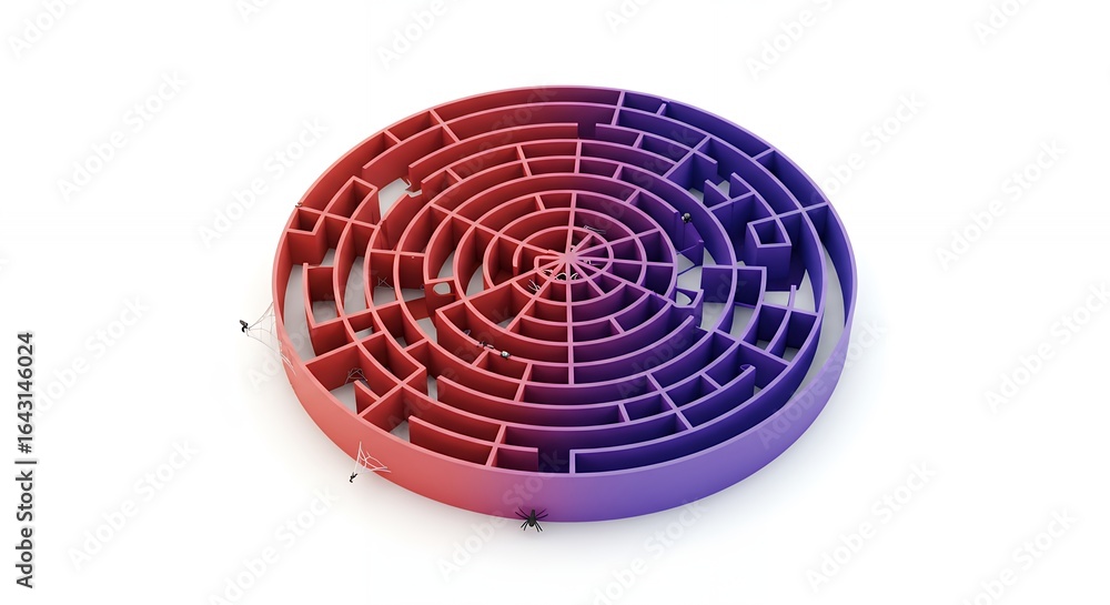 Obraz premium Complex circular maze graphic design