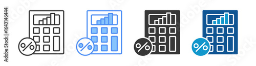 Tax Calculate Icon Set Multiple Style Collection