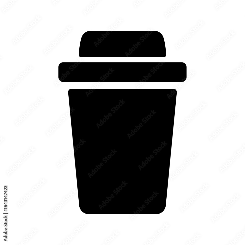 Illustration of a black coffee and coffee accessories icon isolated on a white background Illustration of a black coffee and coffee accessories icon isolated on a white background